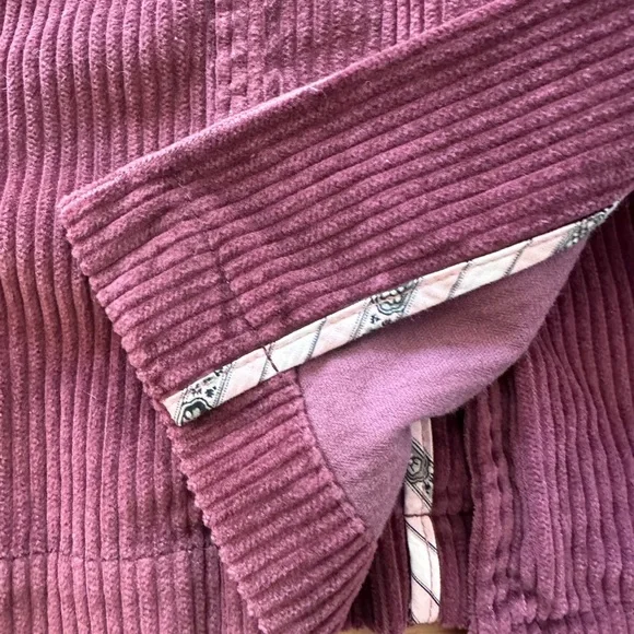 Vintage Wide Whale Corduroy Belted Trench Coat in Soft Raspberry • EUC• Size M - Picture 5 of 16